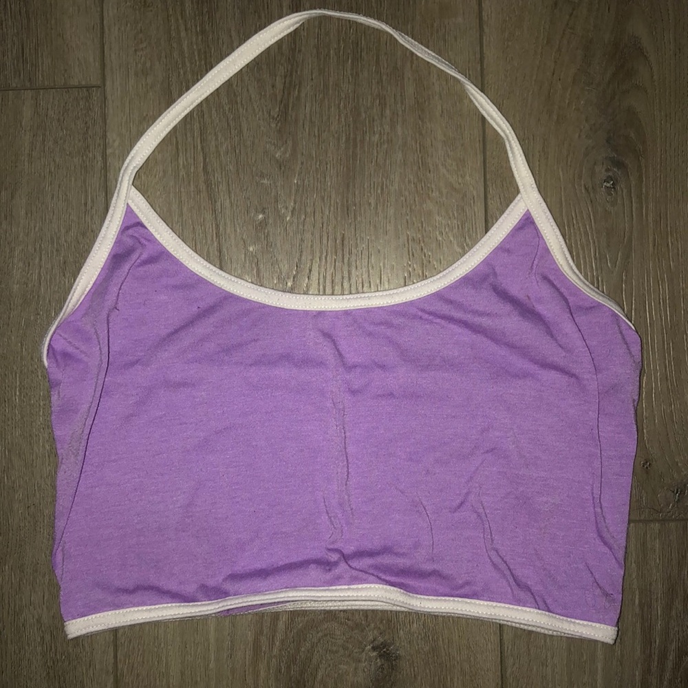 Purple backless crop top
